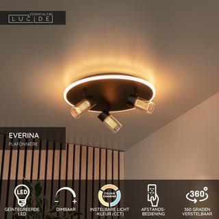 EVERINA - Plafonnier - Ø 40 cm - LED Var. - CCT - 2200K/6500K - Noir | Essential