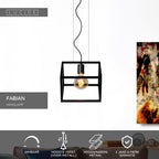 FABIAN - Hanglamp - 1xE27 - Zwart