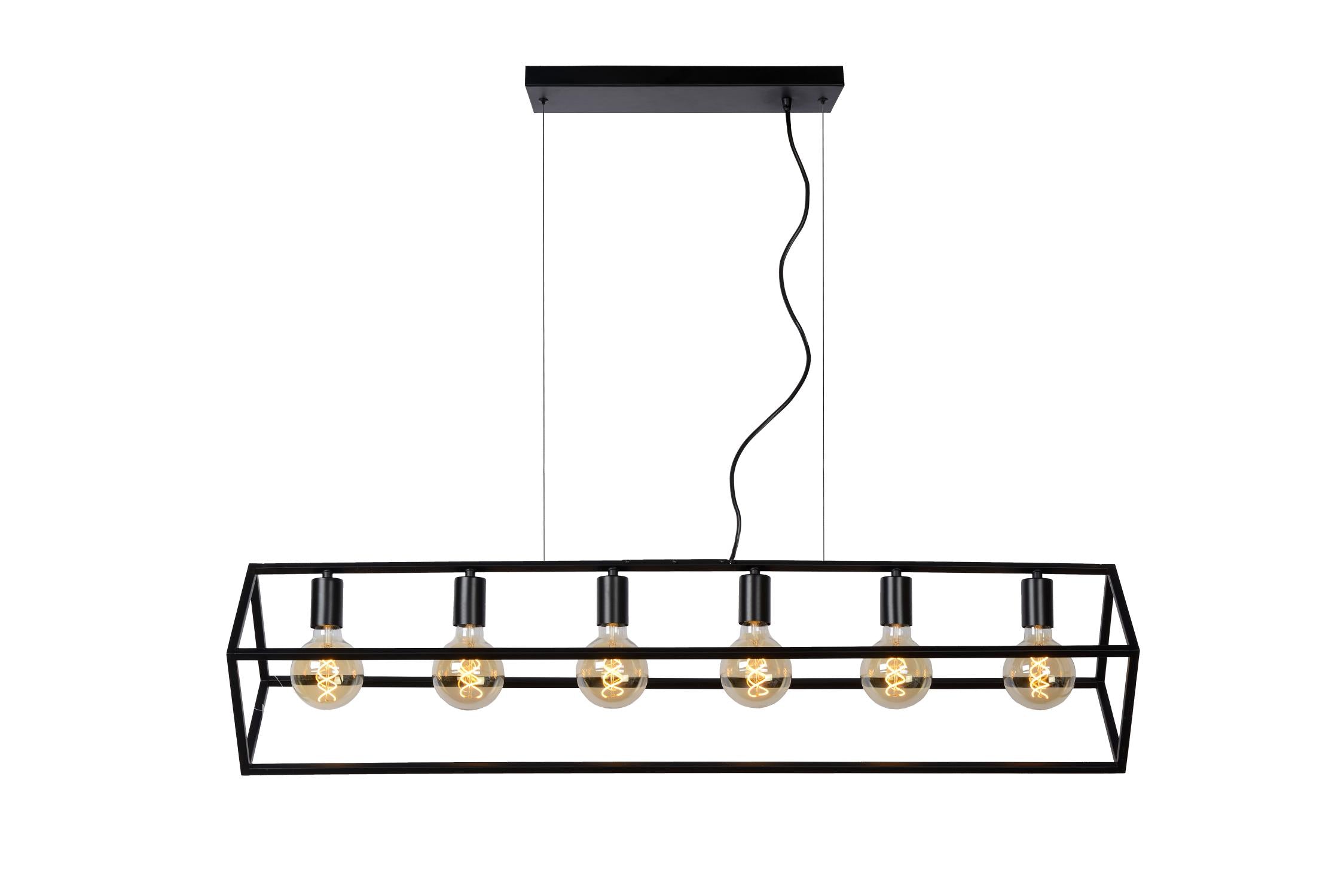 FABIAN - Hanglamp - 6xE27 - Zwart