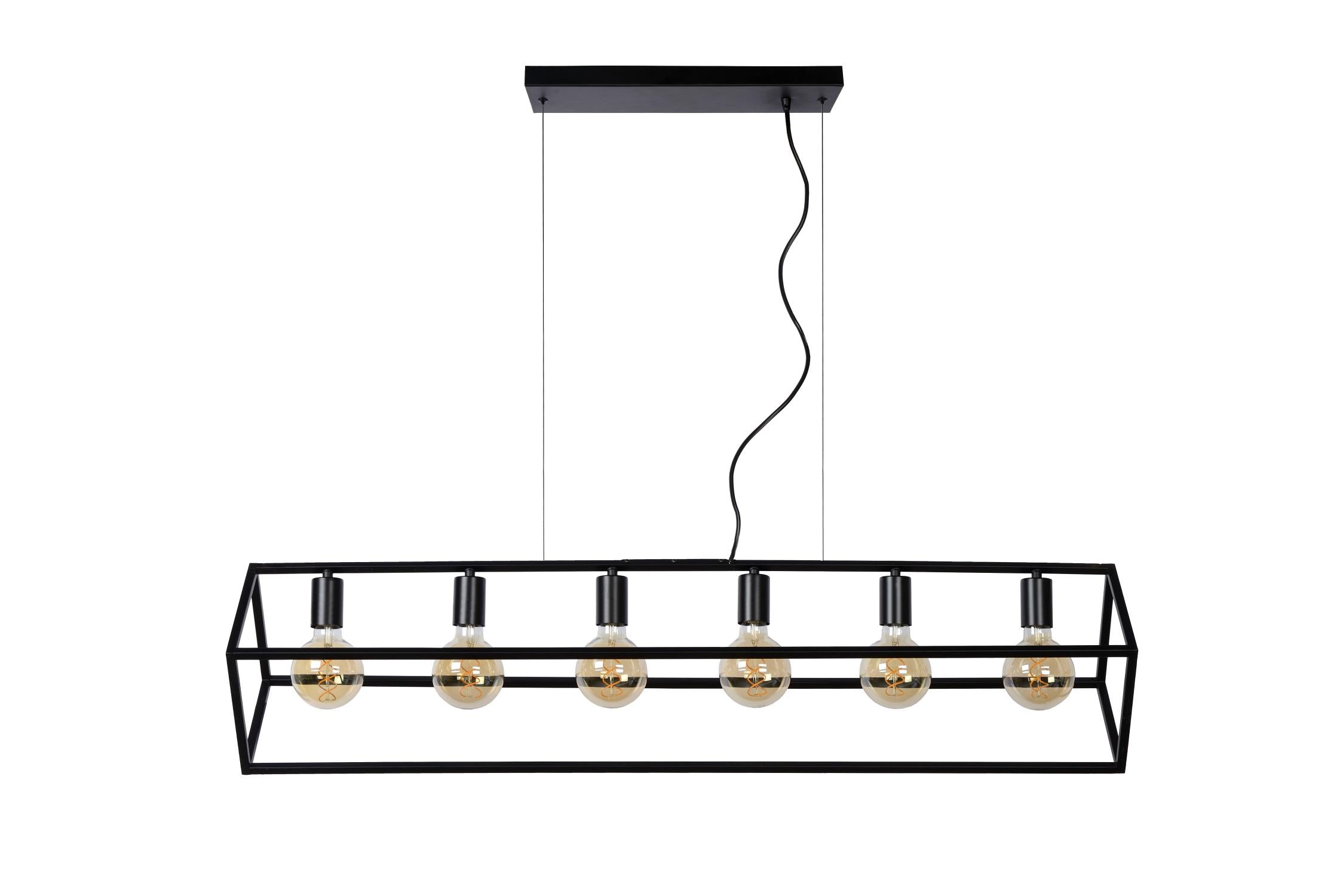 FABIAN - Hanglamp - 6xE27 - Zwart