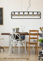 FABIAN - Hanglamp - 6xE27 - Zwart