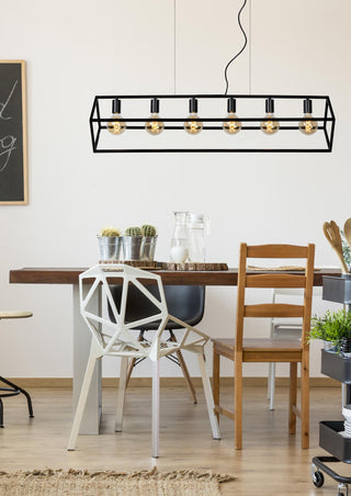 FABIAN - Hanglamp - 6xE27 - Zwart