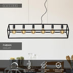 FABIAN - Hanglamp - 6xE27 - Zwart