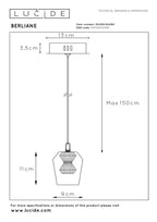 BERLIANE - Suspension - Ø 12 cm - LED Var. - 1x4W 2700K - Avec module LED remplaçable - Transparent | Essential
