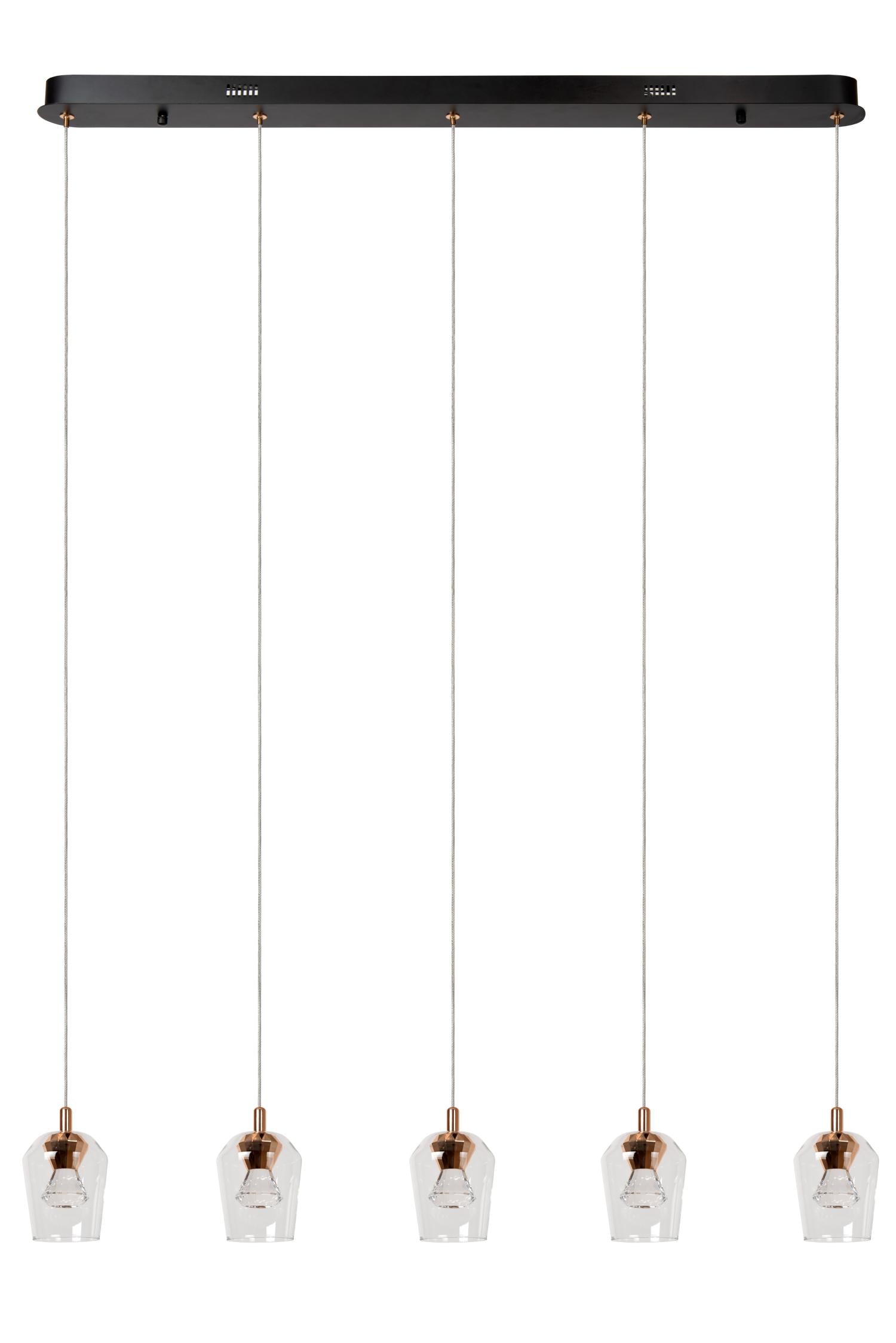 BERLIANE - Pendant light - LED Dimmable - 5x4W 2700K - With replaceable LED module - Transparent | Essential
