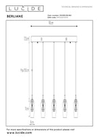 BERLIANE - Pendant light - LED Dimmable - 5x4W 2700K - With replaceable LED module - Transparent | Essential
