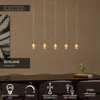 BERLIANE - Pendant light - LED Dimmable - 5x4W 2700K - With replaceable LED module - Transparent | Essential