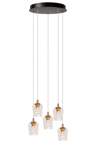 BERLIANE - Pendant light - Ø 34 cm - LED Dimmable - 5x4W 2700K - With replaceable LED module - Transparent | Essential