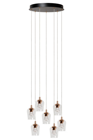 BERLIANE - Hanglamp - Ø 39 cm - LED Dimb. - 7x4W 2700K - Met vervangbare LED-module - Transparant | Essential