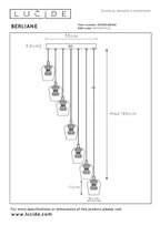 BERLIANE - Hanglamp - Ø 39 cm - LED Dimb. - 7x4W 2700K - Met vervangbare LED-module - Transparant | Essential