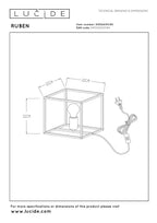 RUBEN - Lampe de table - 1xE27 - Noir