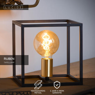 RUBEN - Lampe de table - 1xE27 - Noir