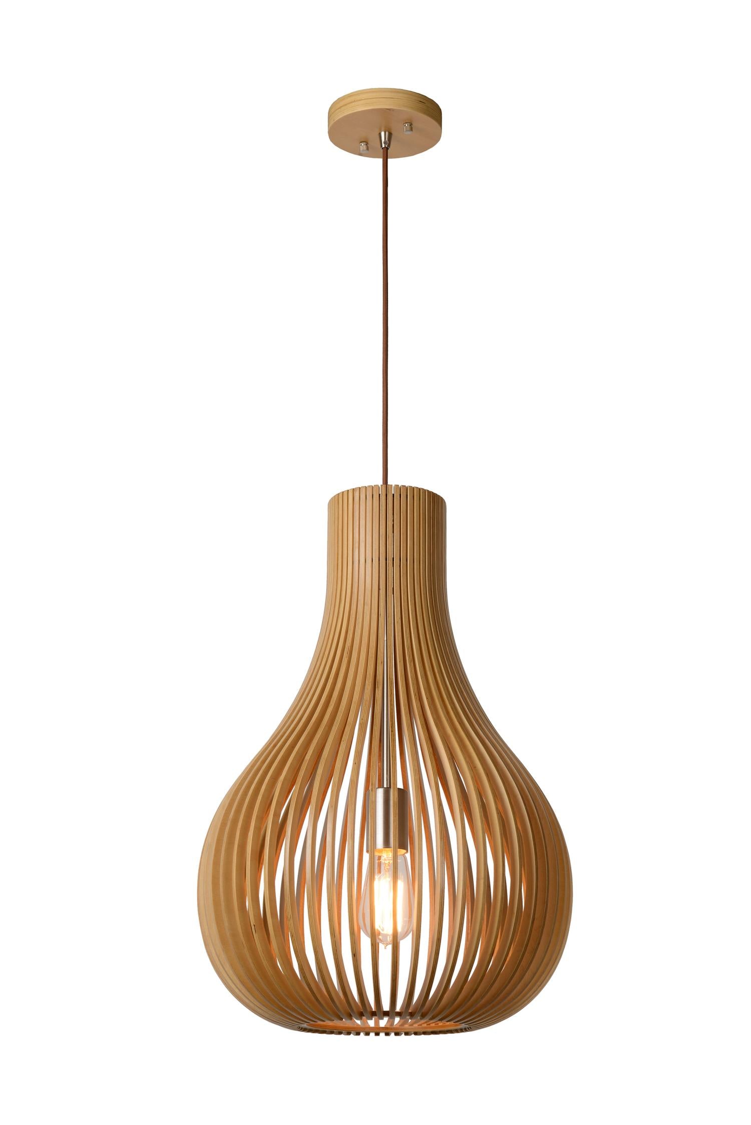 BODO - Suspension - Ø 38 cm - 1xE27 - Aspect bois clair