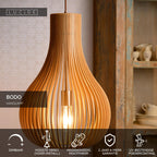 BODO - Suspension - Ø 38 cm - 1xE27 - Aspect bois clair