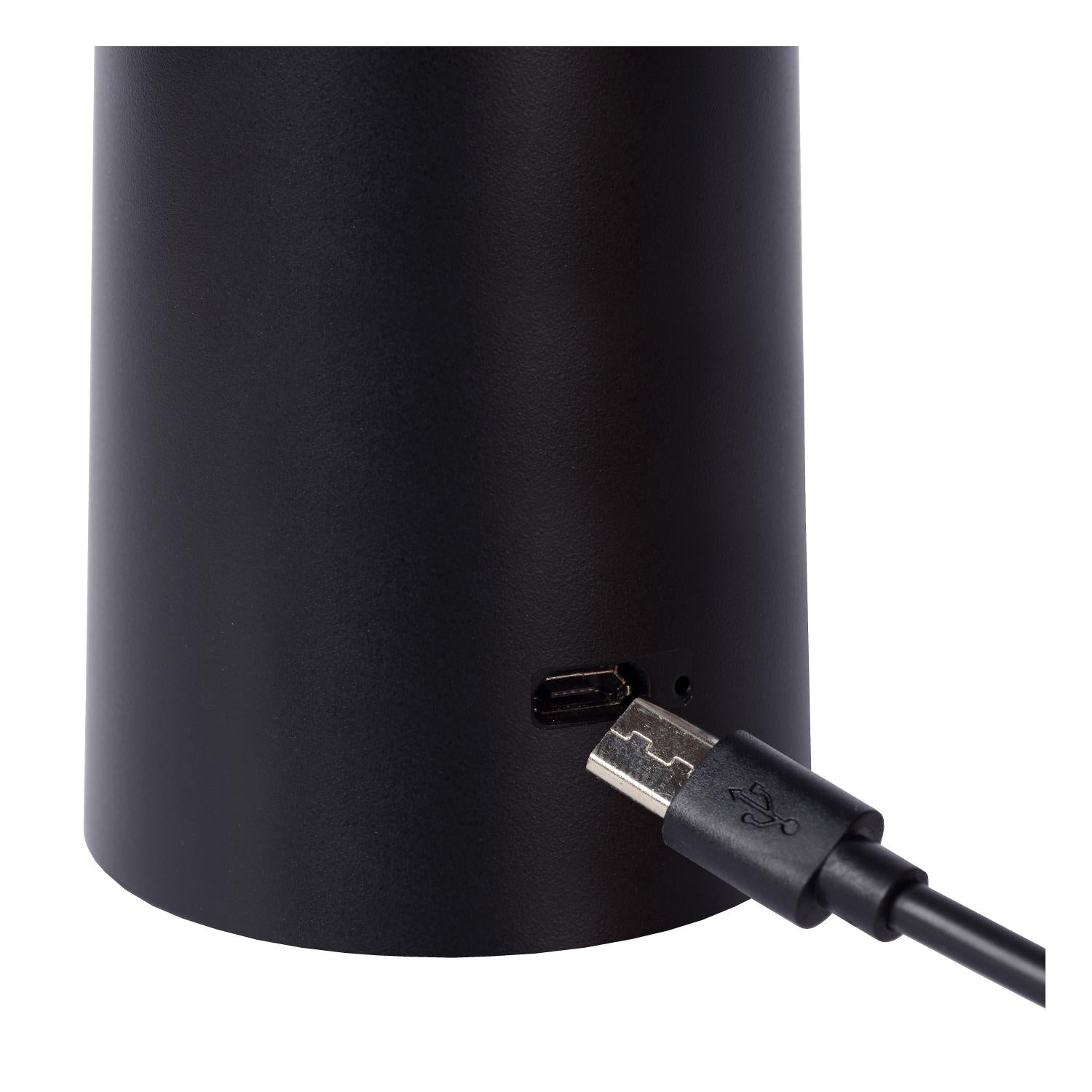 JIVE - Oplaadbare Tafellamp Binnen/Buiten - Accu/Batterij - Ø 13,7 cm - LED Dimb. - CCT - 1x3W 2800K/6500K - IP44 - Zwart
