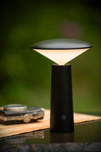 JIVE - Oplaadbare Tafellamp Binnen/Buiten - Accu/Batterij - Ø 13,7 cm - LED Dimb. - CCT - 1x3W 2800K/6500K - IP44 - Zwart