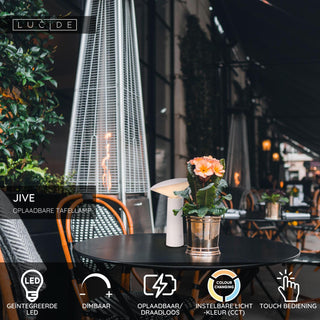 JIVE - Rechargeable table lamp Indoor/Outdoor - Battery - Ø 13.7 cm - LED Dimmable - CCT - 1x3W 2800K/6500K - IP44 - White