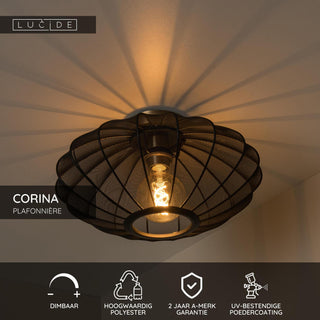 CORINA - Plafonnier - Ø 40 cm - 1xE27 - Noir