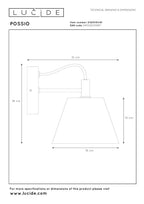 POSSIO - Wandlamp - 1xE14 - Grijs