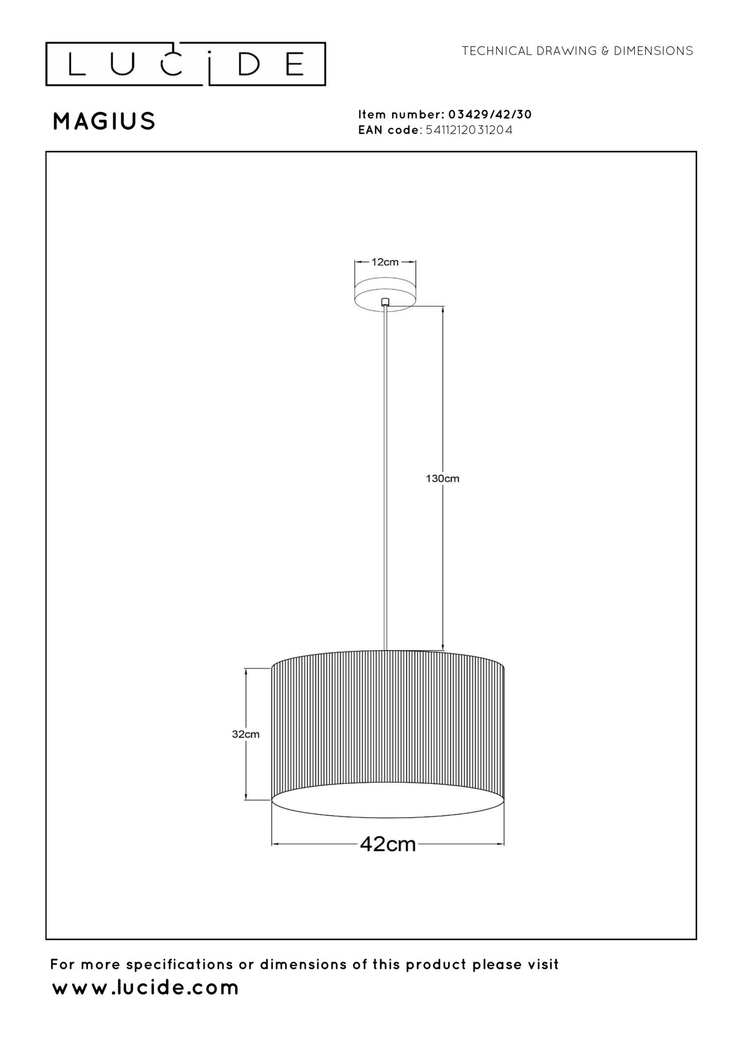 MAGIUS - Hanglamp - Ø 42 cm - 1xE27 - Naturel