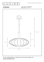 CORINA - Suspension - Ø 50 cm - 1xE27 - Noir