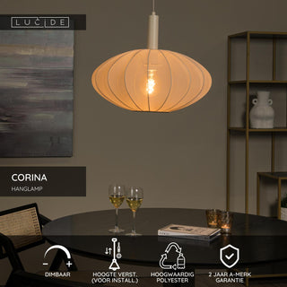 CORINA - Hanglamp - Ø 50 cm - 1xE27 - Beige