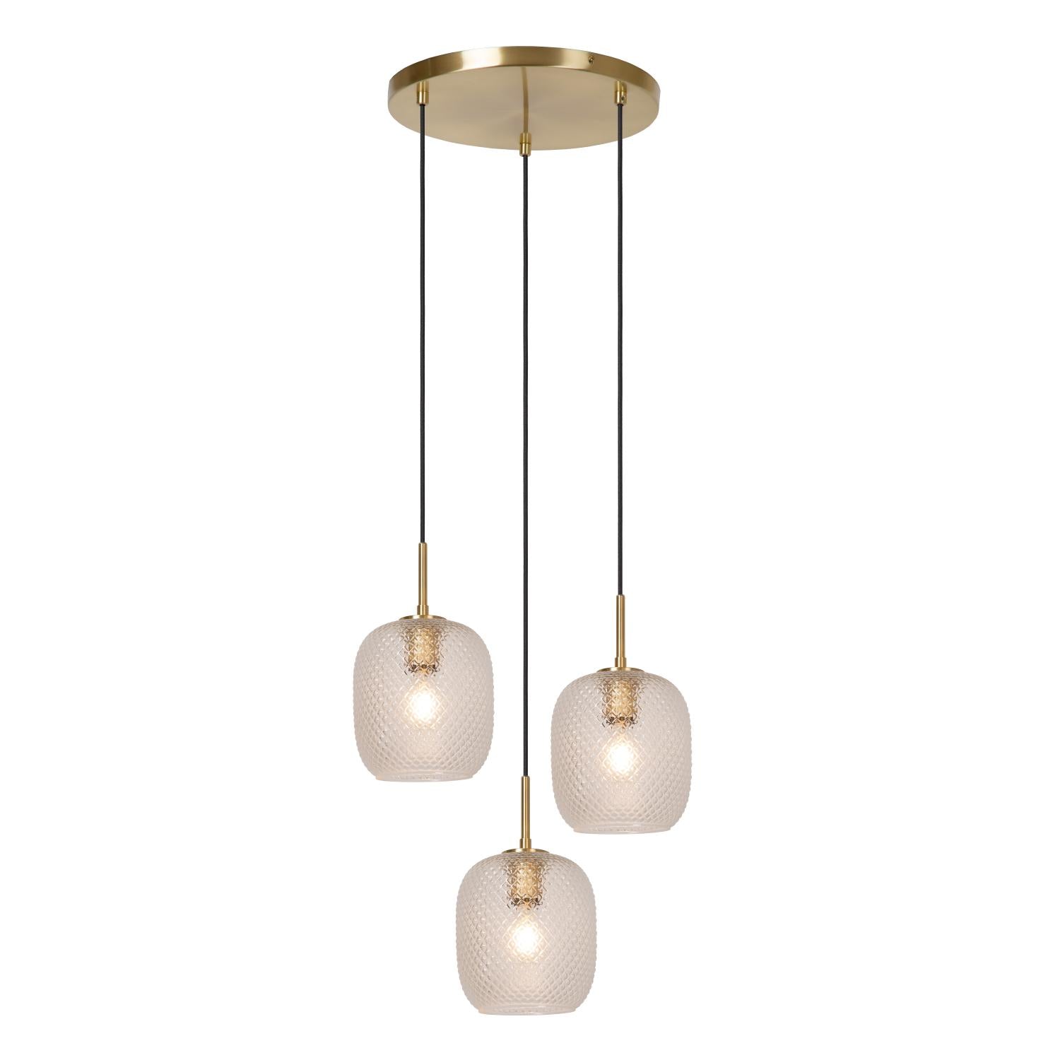 ALICENT - Hanglamp - Ø 35 cm - 3xE27 - Mat Goud / Messing