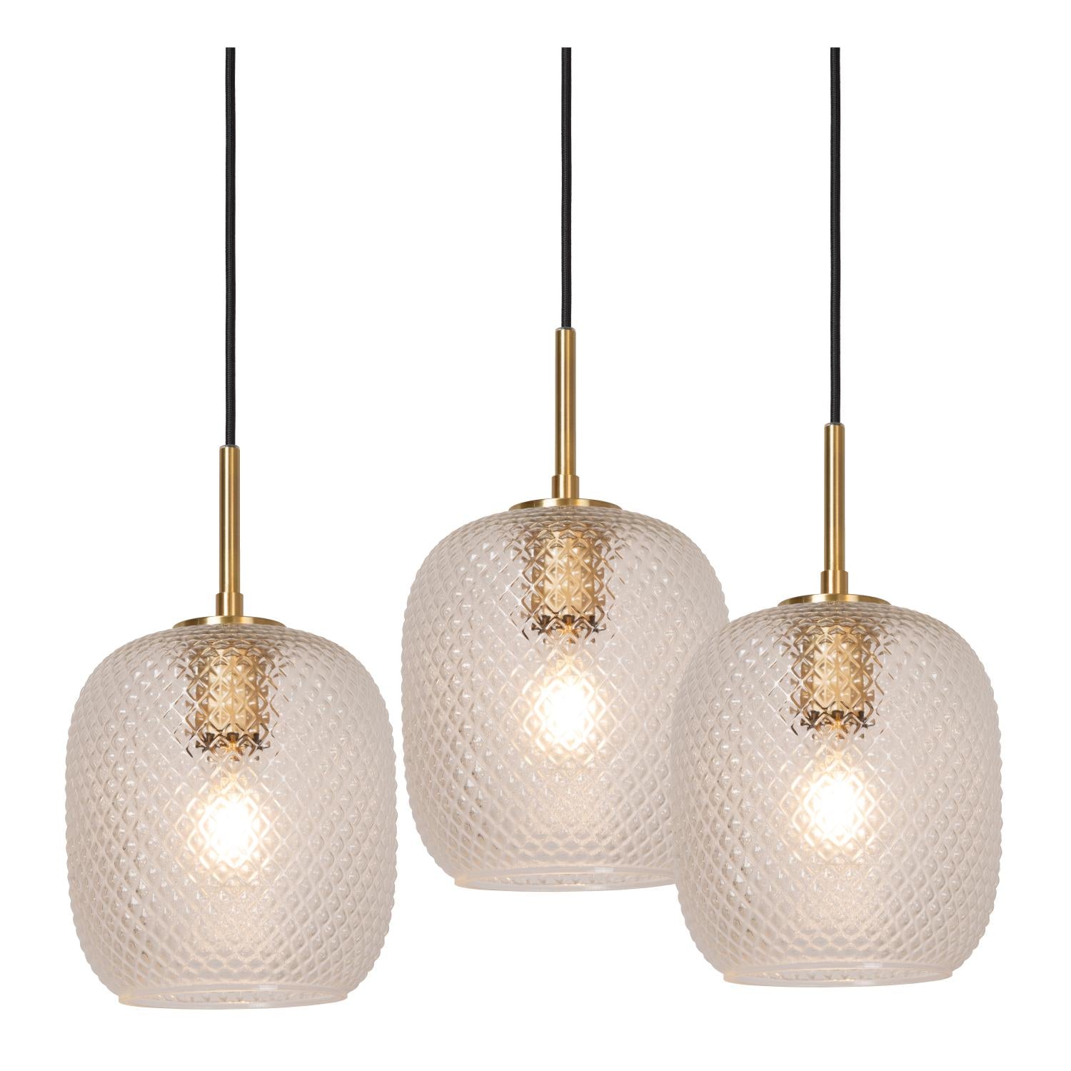 ALICENT - Hanglamp - Ø 35 cm - 3xE27 - Mat Goud / Messing
