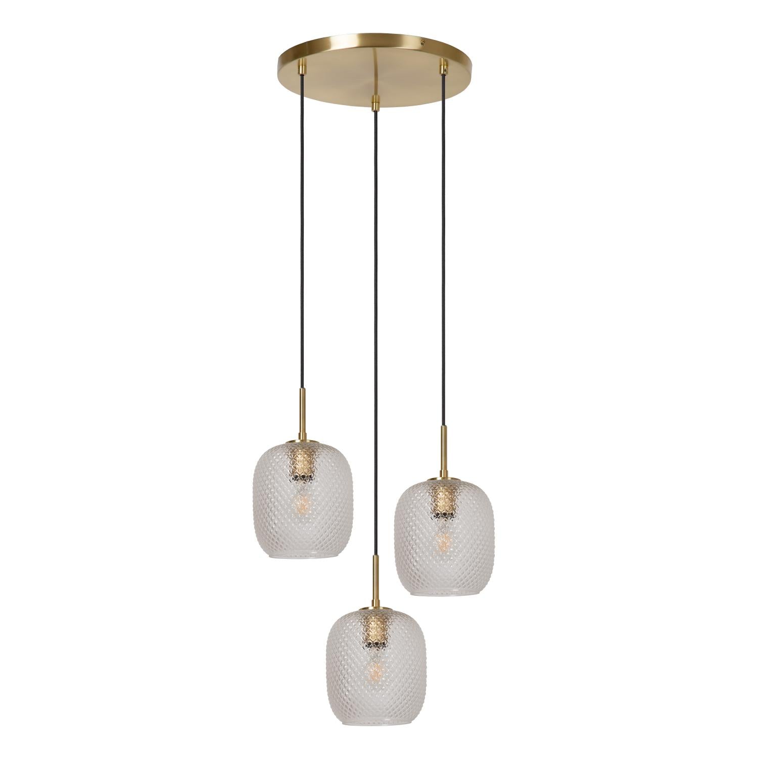 ALICENT - Hanglamp - Ø 35 cm - 3xE27 - Mat Goud / Messing