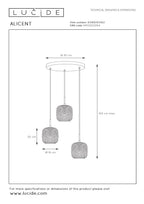 ALICENT - Hanglamp - Ø 35 cm - 3xE27 - Mat Goud / Messing