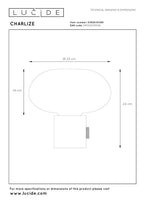 CHARLIZE - Tafellamp - Ø 23 cm - 1xE27 - Zwart