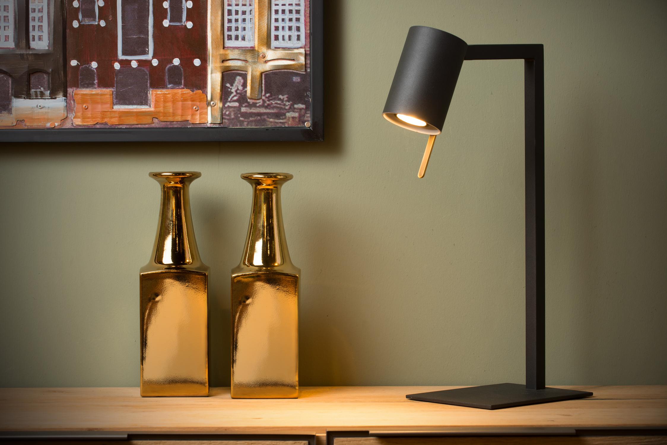 LESLEY - Bureaulamp - 1xGU10 - Zwart