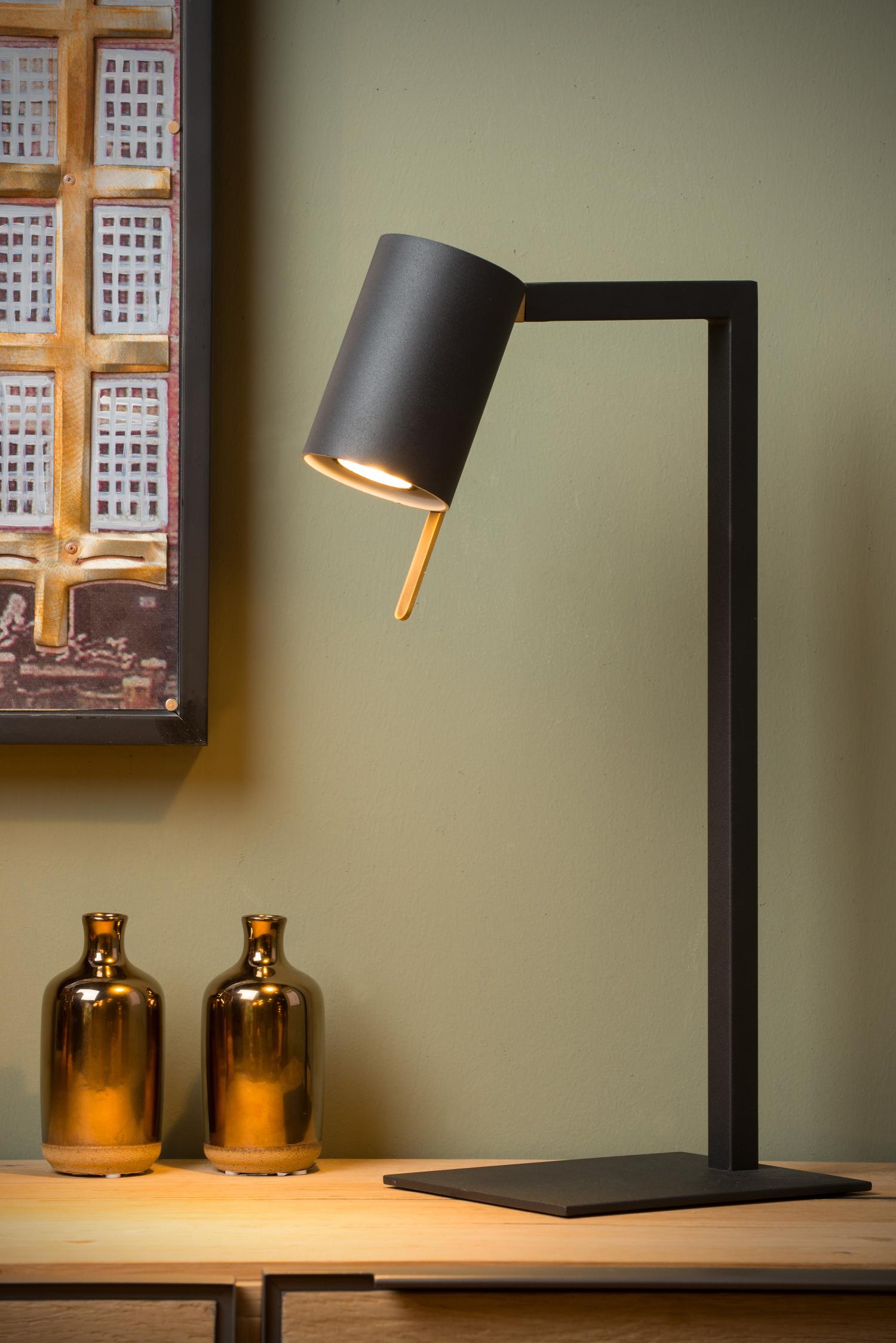 LESLEY - Bureaulamp - 1xGU10 - Zwart
