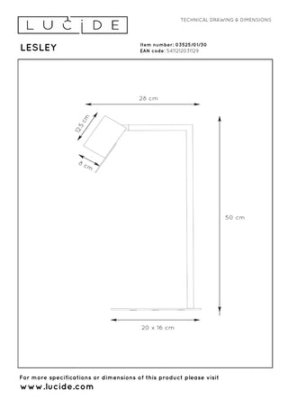 LESLEY - Bureaulamp - 1xGU10 - Zwart