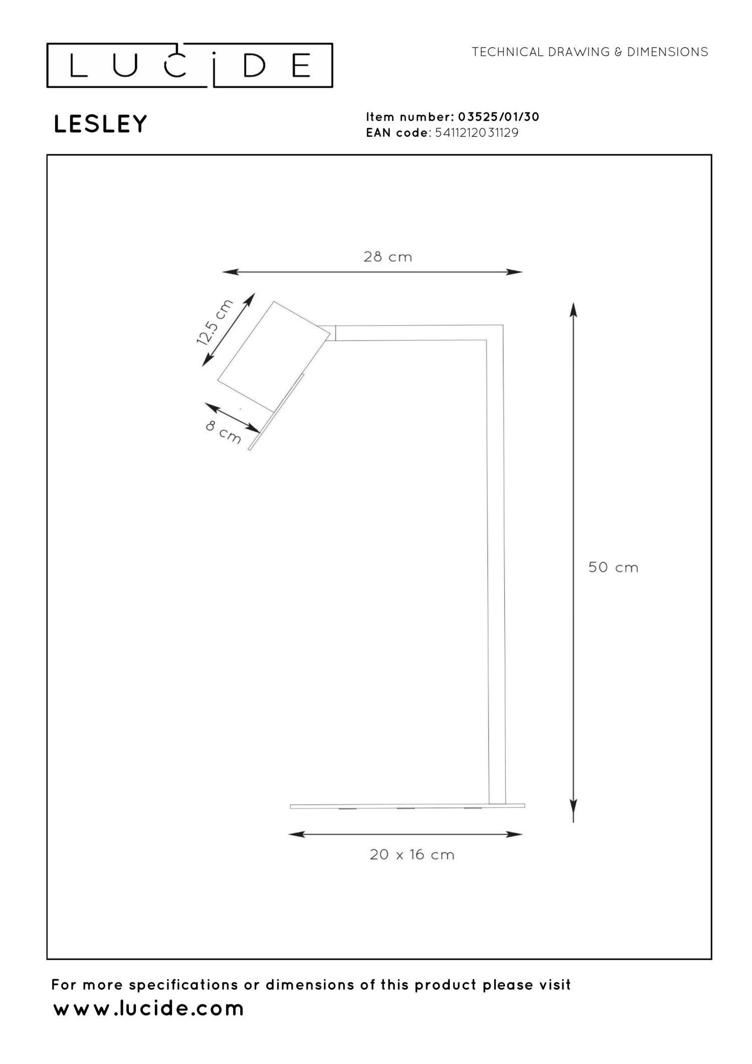 LESLEY - Bureaulamp - 1xGU10 - Zwart