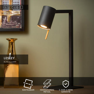 LESLEY - Bureaulamp - 1xGU10 - Zwart
