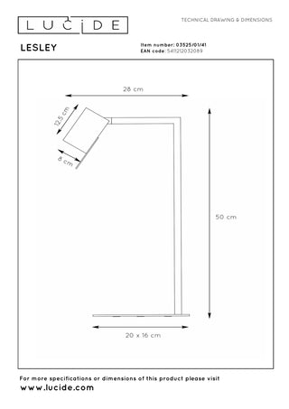 LESLEY - Lampe de bureau - 1xGU10 - Taupe