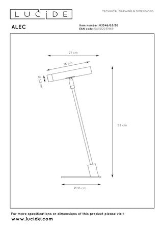 ALEC - Bureaulamp - LED 3 StepDim - G9 - 1x3W 2700K - Inclusief omwisselbare ringen - Zwart
