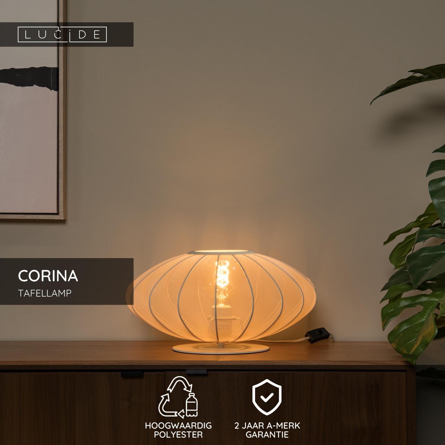 CORINA - Table lamp - Ø 40 cm - 1xE27 - Beige