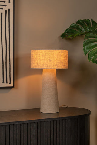 LEEROY - Tafellamp - Ø 30 cm - 1xE27 - Taupe