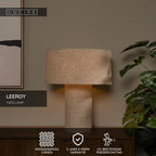 LEEROY - Lampe de table - 1xE27 - Taupe