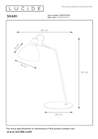 SHADI - Desk lamp - Ø 20 cm - 1xE14 - Black