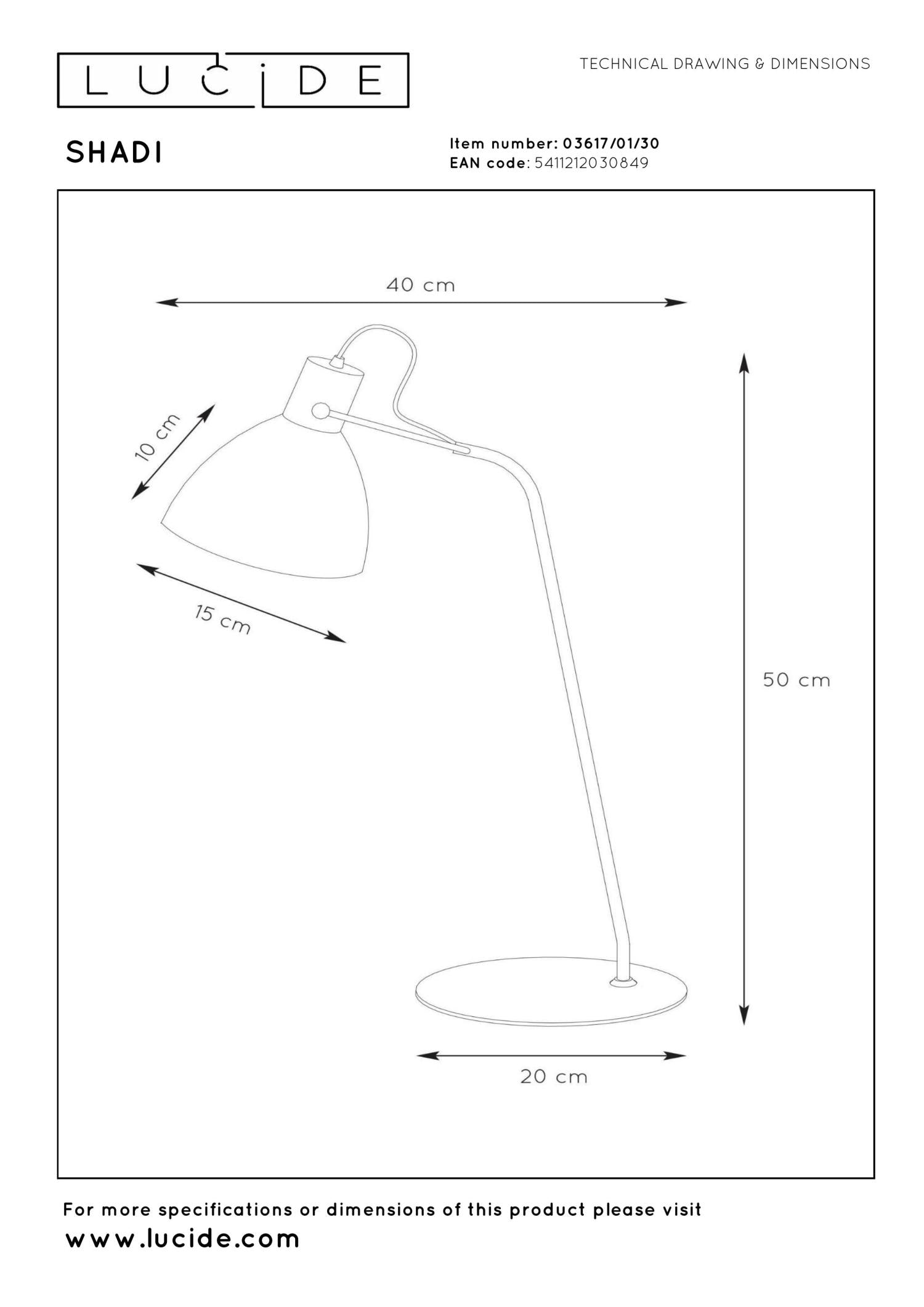SHADI - Desk lamp - Ø 20 cm - 1xE14 - Black