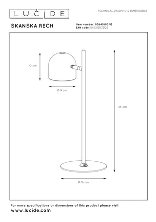 SKANSKA RECH - Rechargeable desk lamp Indoor/Outdoor - Battery - LED Dimmable - CCT - 1x3W 3000K/6000K - IP44 - Iron grey