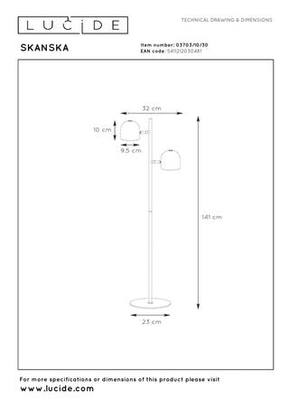 SKANSKA - Floor lamp - LED 3 StepDim - 2x5W 3000K - Black