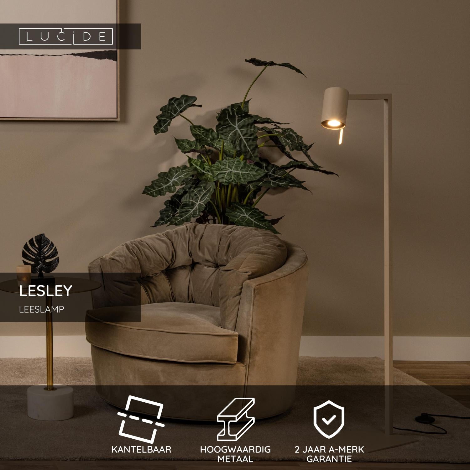 LESLEY - Leeslamp - 1xGU10 - Taupe