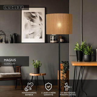 MAGIUS - Vloerlamp - Ø 42 cm - 1xE27 - Naturel