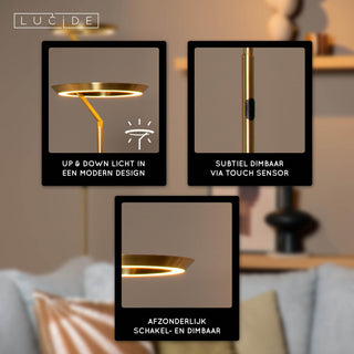 CELESTE - Floor lamp - Ø 28 cm - LED Dimmable - 1x21W 2700K - Matt Gold / Brass