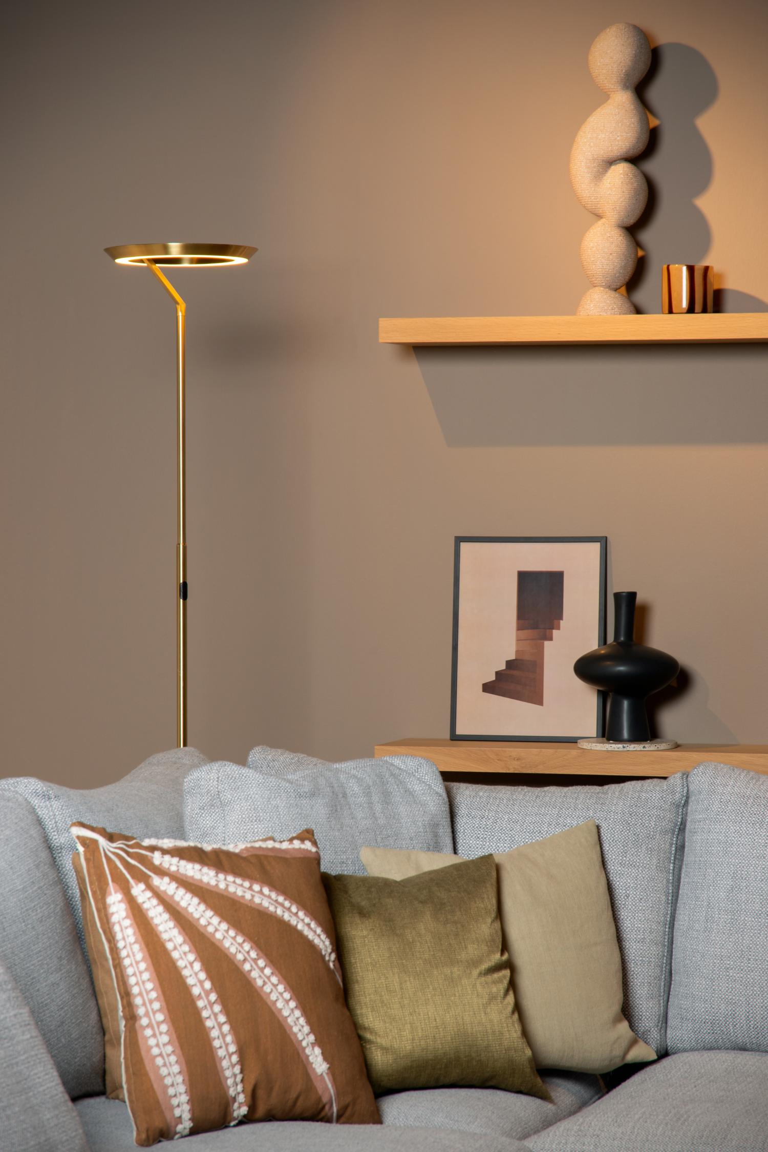 CELESTE - Floor lamp - Ø 28 cm - LED Dimmable - 1x21W 2700K - Matt Gold / Brass