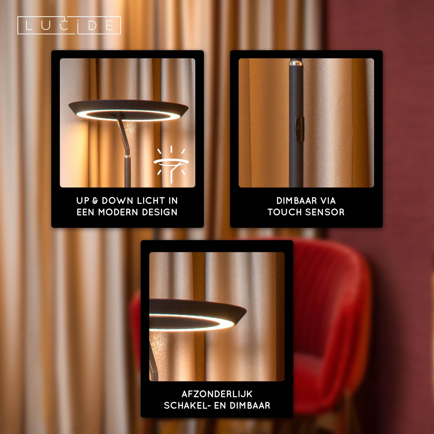 CELESTE - Vloerlamp - Ø 28 cm - LED Dimb. - 1x21W 2700K - Zwart
